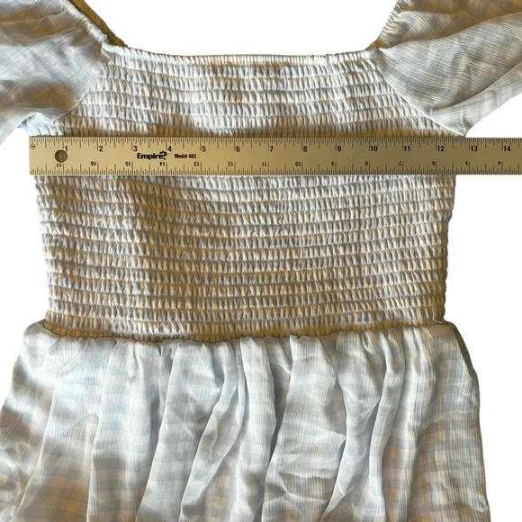 Madden NYC Babydoll Sky Blue Gingham Tiered Ruffle Dress - Picture 8 of 11